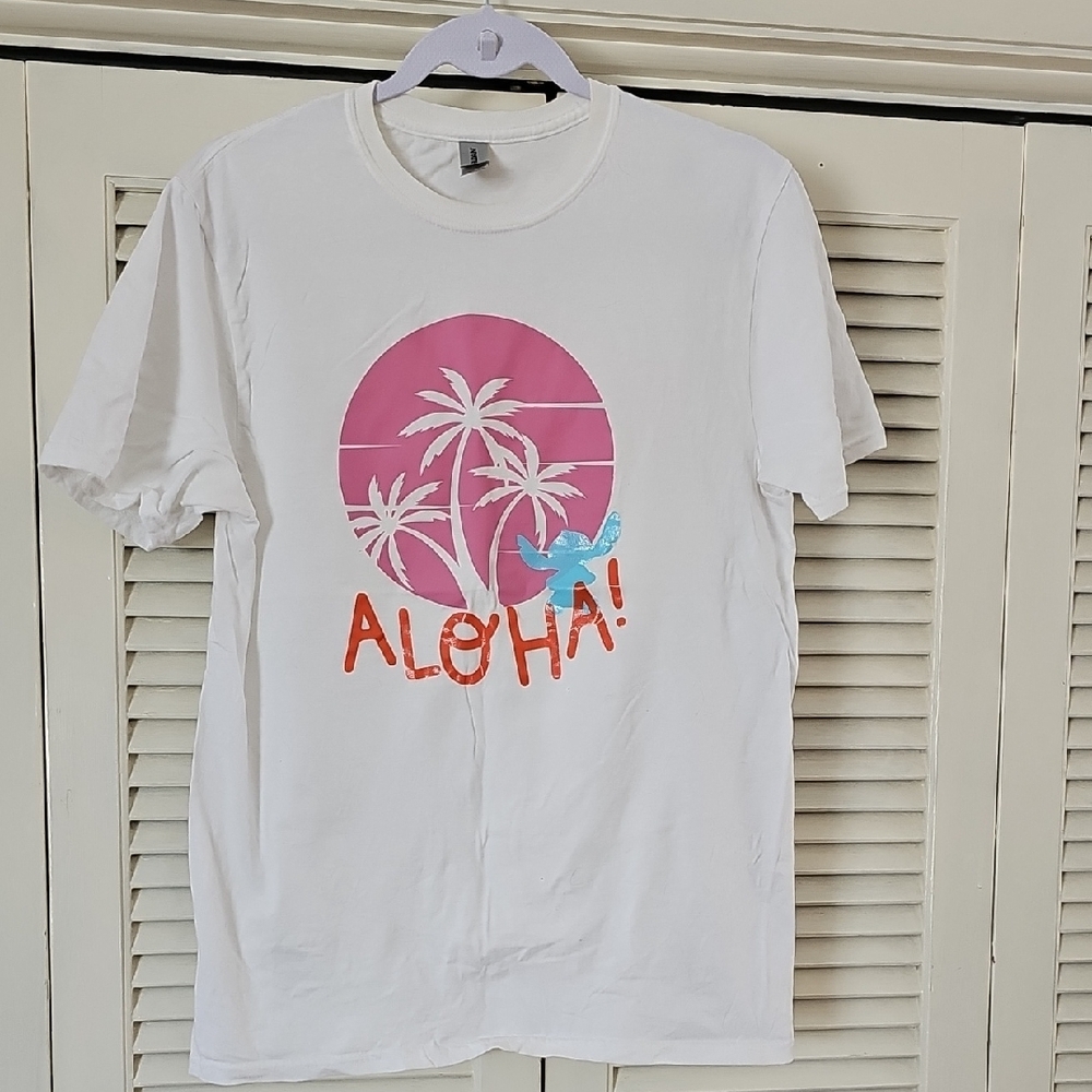 White Aloha Graphic T-Shirt